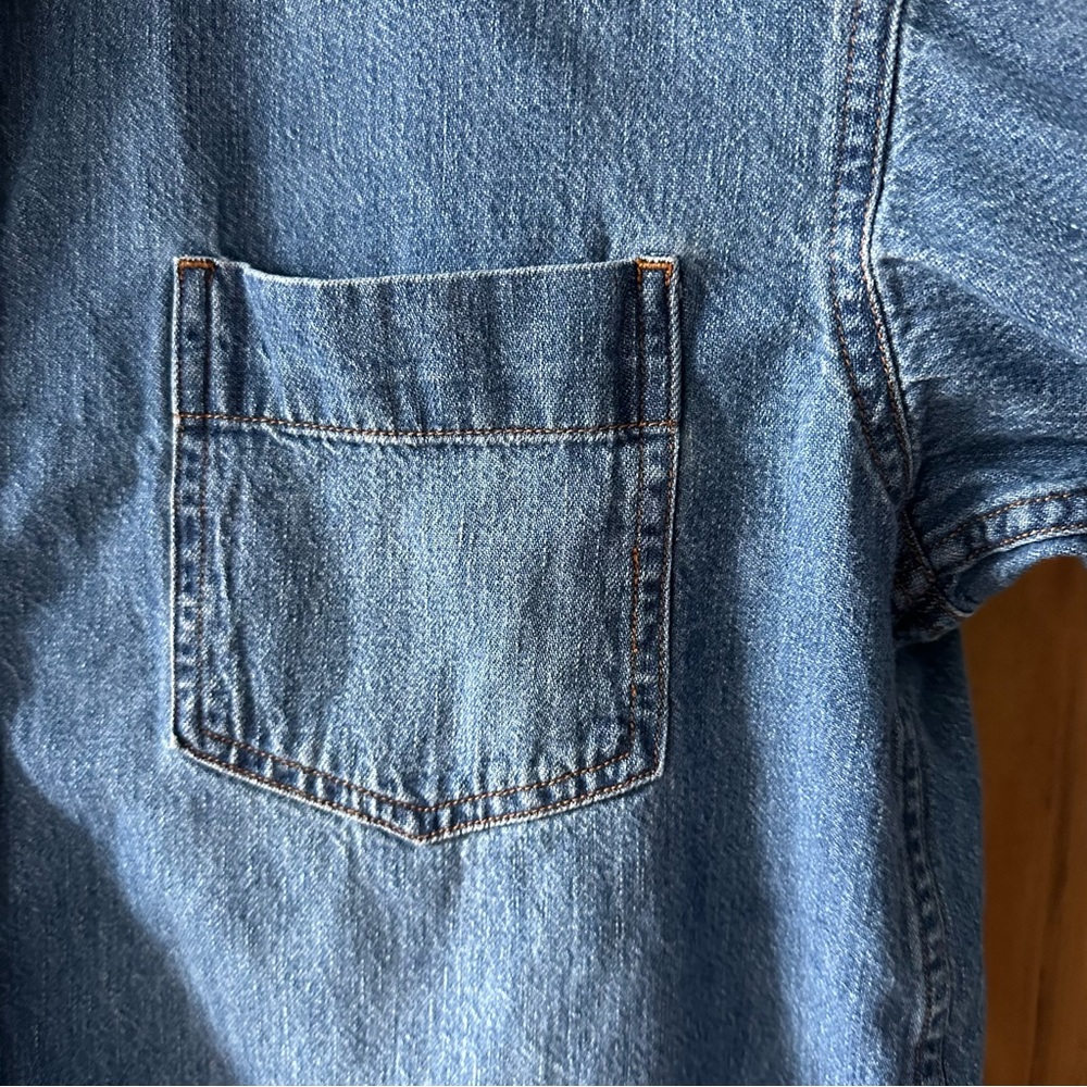 Denim Forum The 80's Comfy Denim Shirt Button Down Collar Shirt - Extra Small - Picture 6 of 16